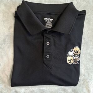 New Orleans Saints Reebok Black Polo Shirt Mens XL NFL